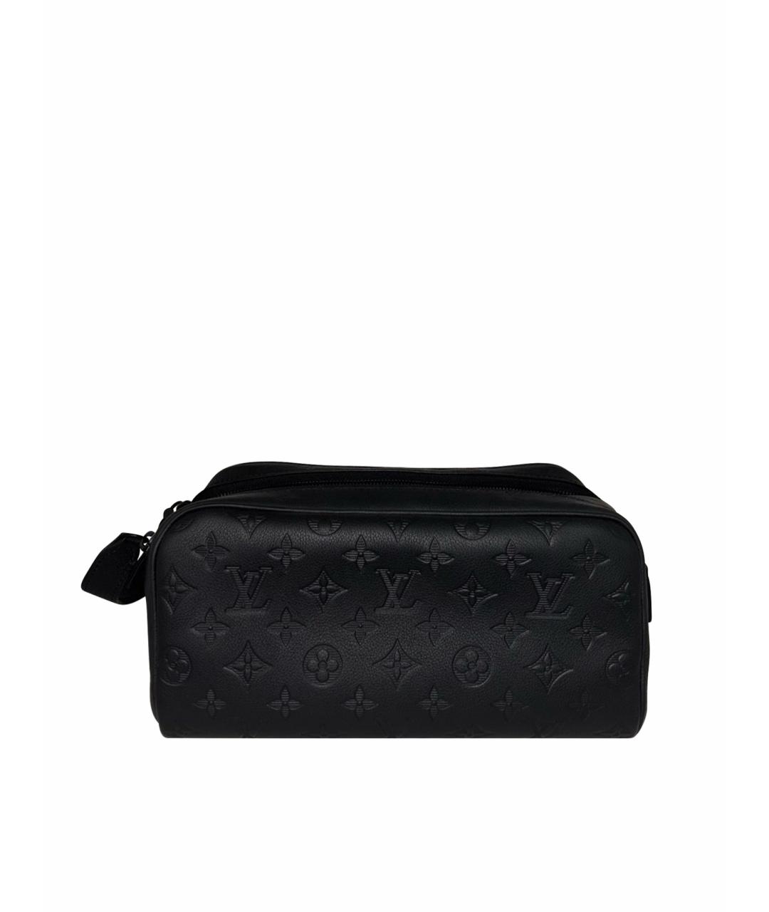 LOUIS VUITTON Черная кожаная барсетка, фото 1