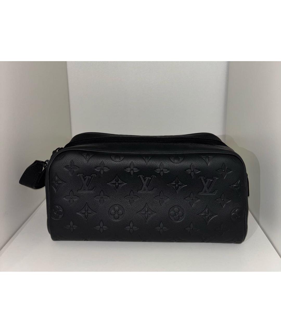 LOUIS VUITTON Черная кожаная барсетка, фото 9