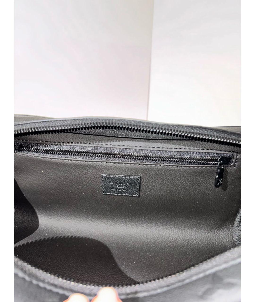 LOUIS VUITTON Черная кожаная барсетка, фото 7