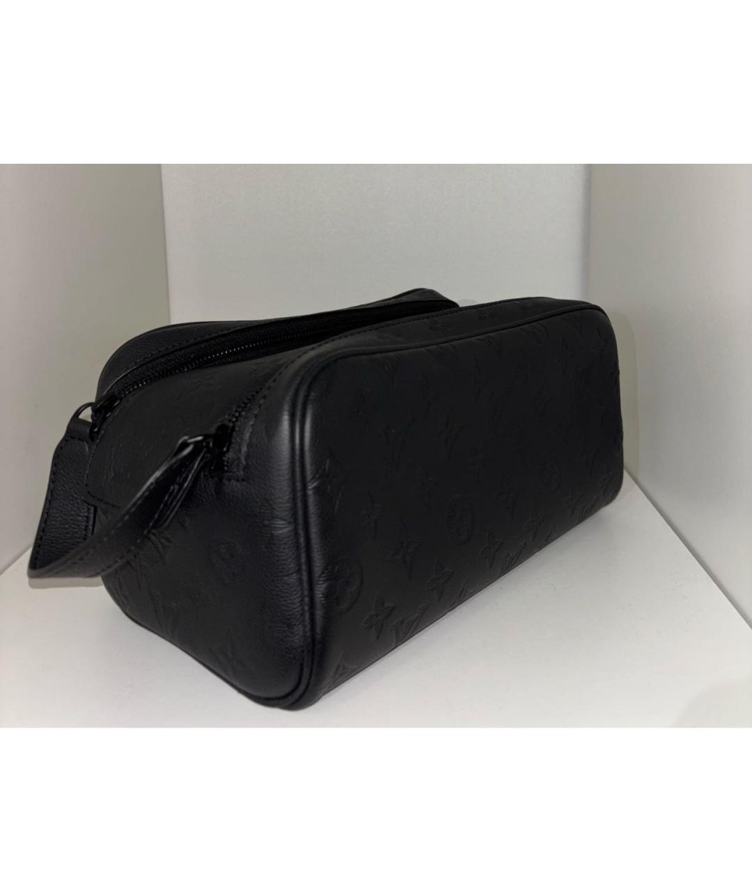 LOUIS VUITTON Черная кожаная барсетка, фото 2