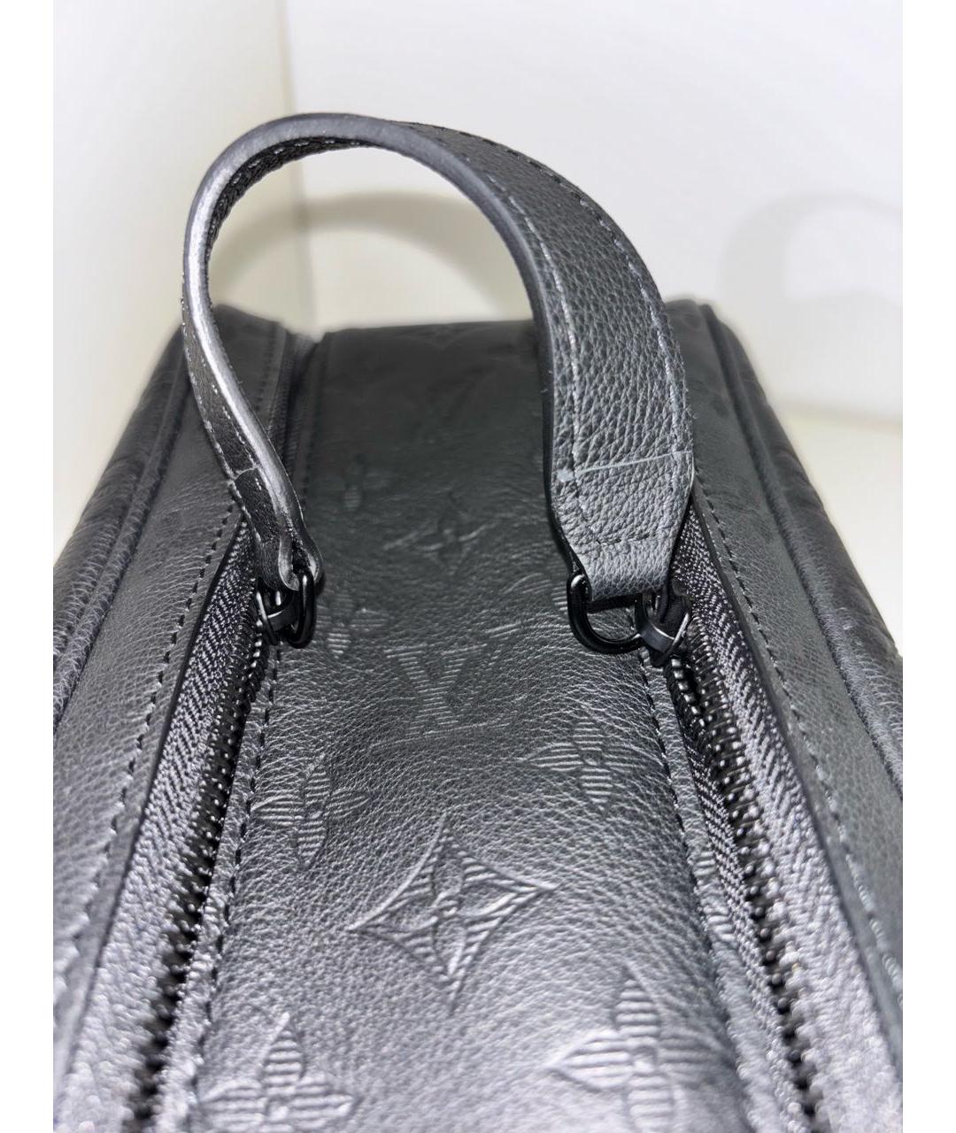 LOUIS VUITTON Черная кожаная барсетка, фото 6