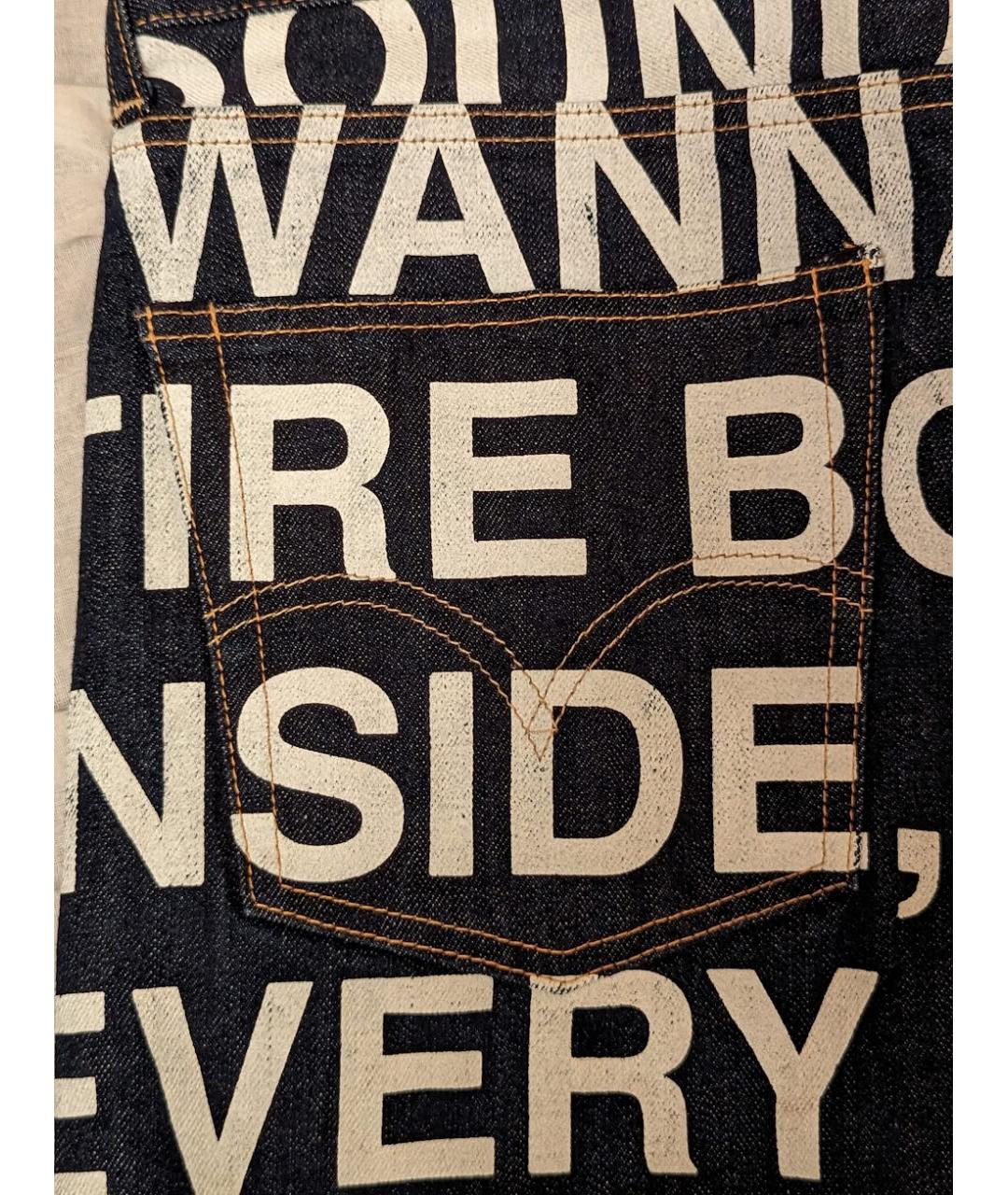 JUNYA WATANABE Темно-синие хлопковые прямые джинсы, фото 4