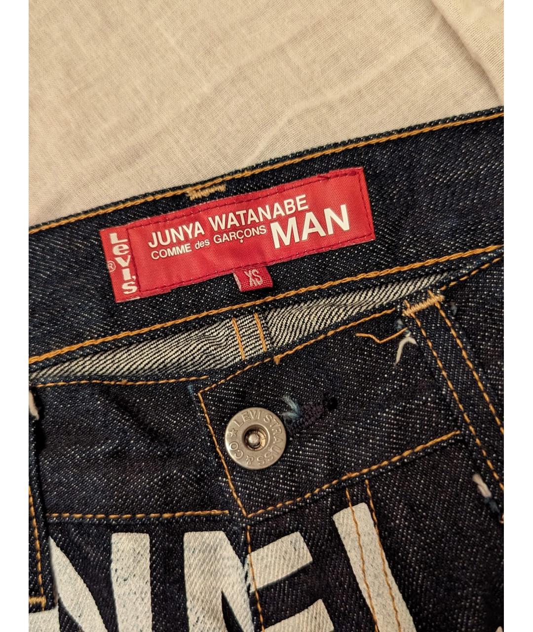 JUNYA WATANABE Темно-синие хлопковые прямые джинсы, фото 6