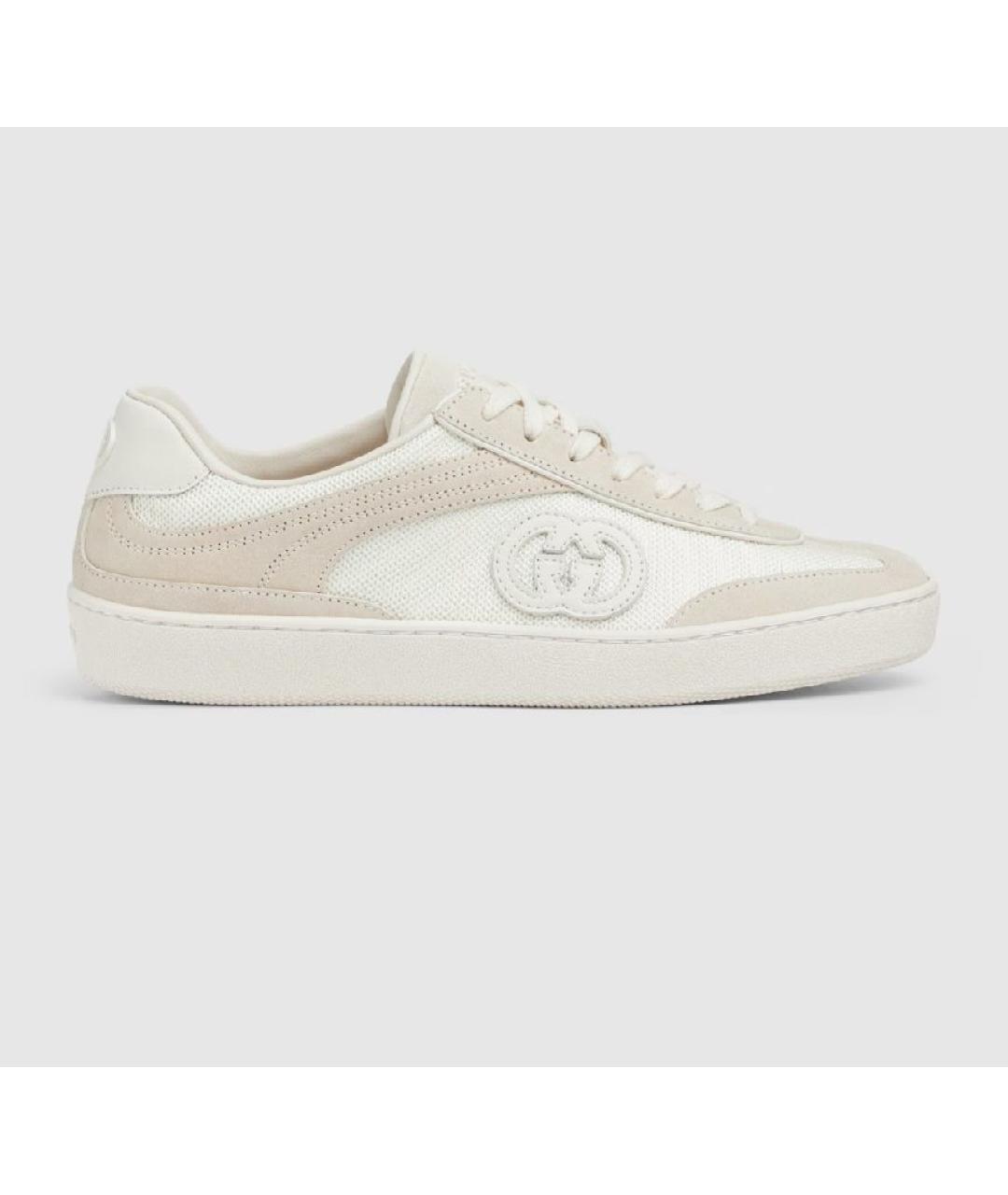 GUCCI Бежевые кожаные кроссовки, фото 5