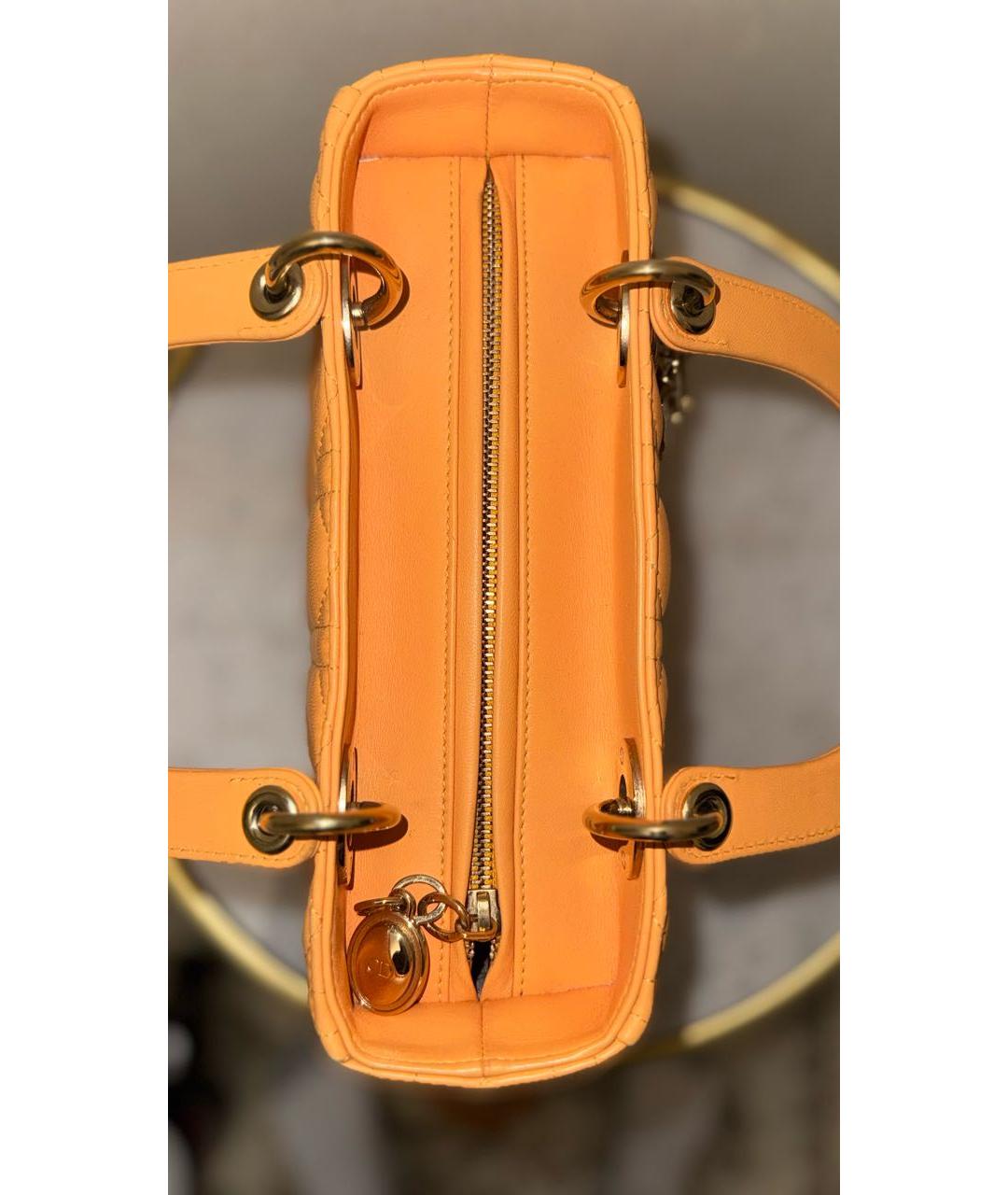 CHRISTIAN DIOR Оранжевая кожаная сумка через плечо, фото 7