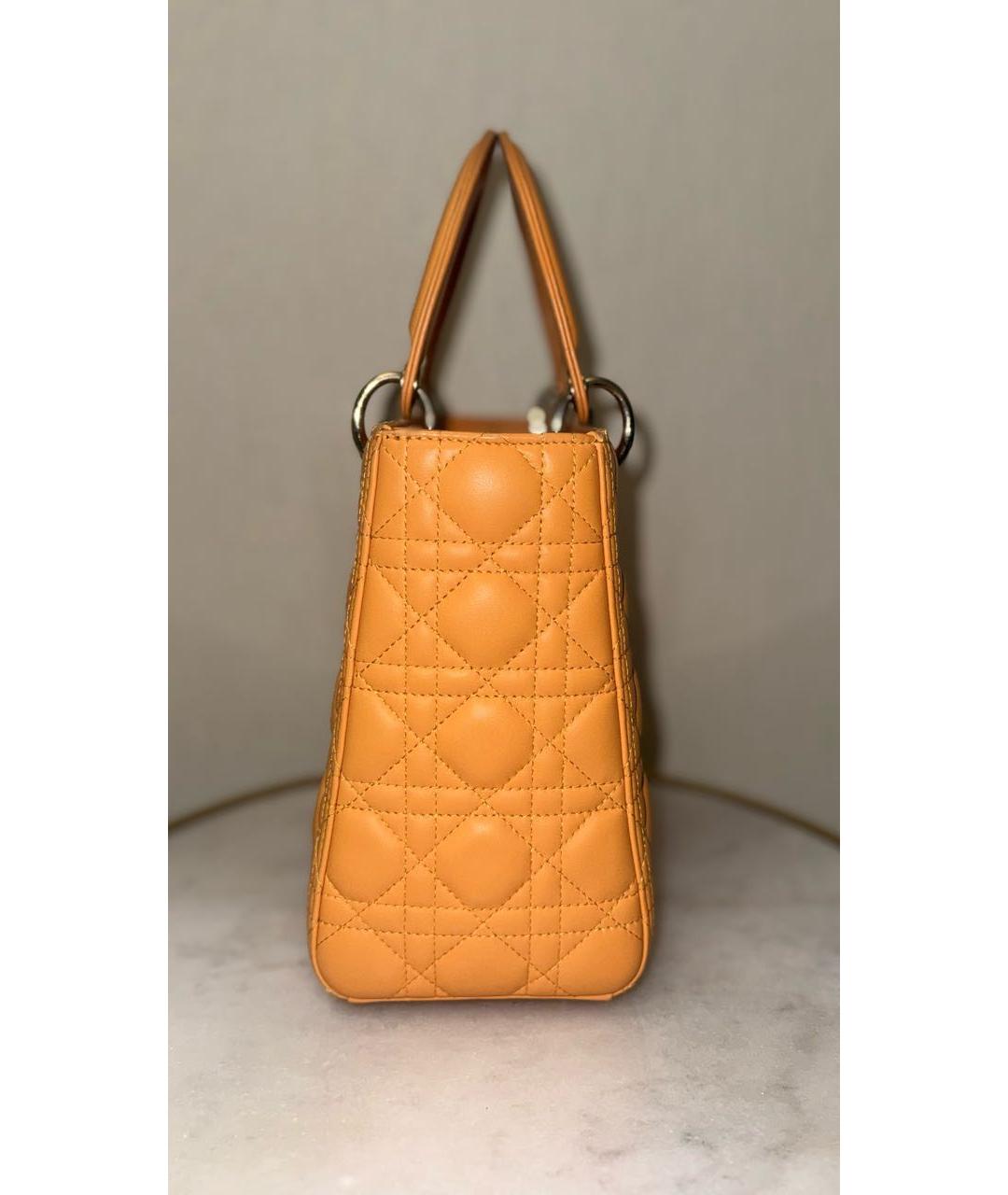 CHRISTIAN DIOR Оранжевая кожаная сумка через плечо, фото 5
