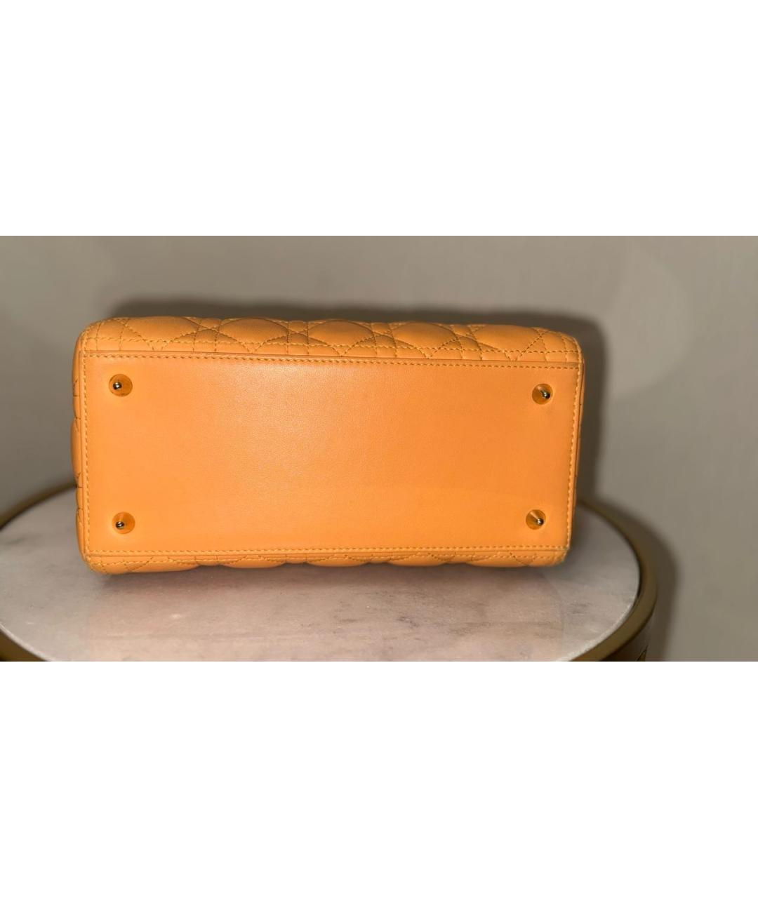 CHRISTIAN DIOR Оранжевая кожаная сумка через плечо, фото 6