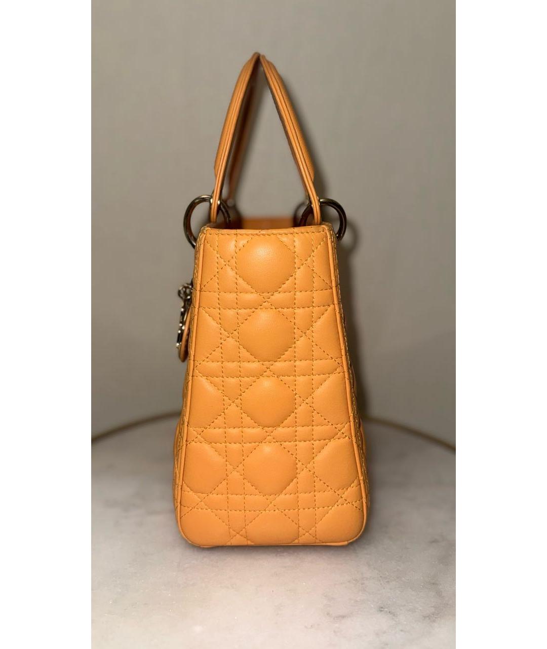 CHRISTIAN DIOR Оранжевая кожаная сумка через плечо, фото 4