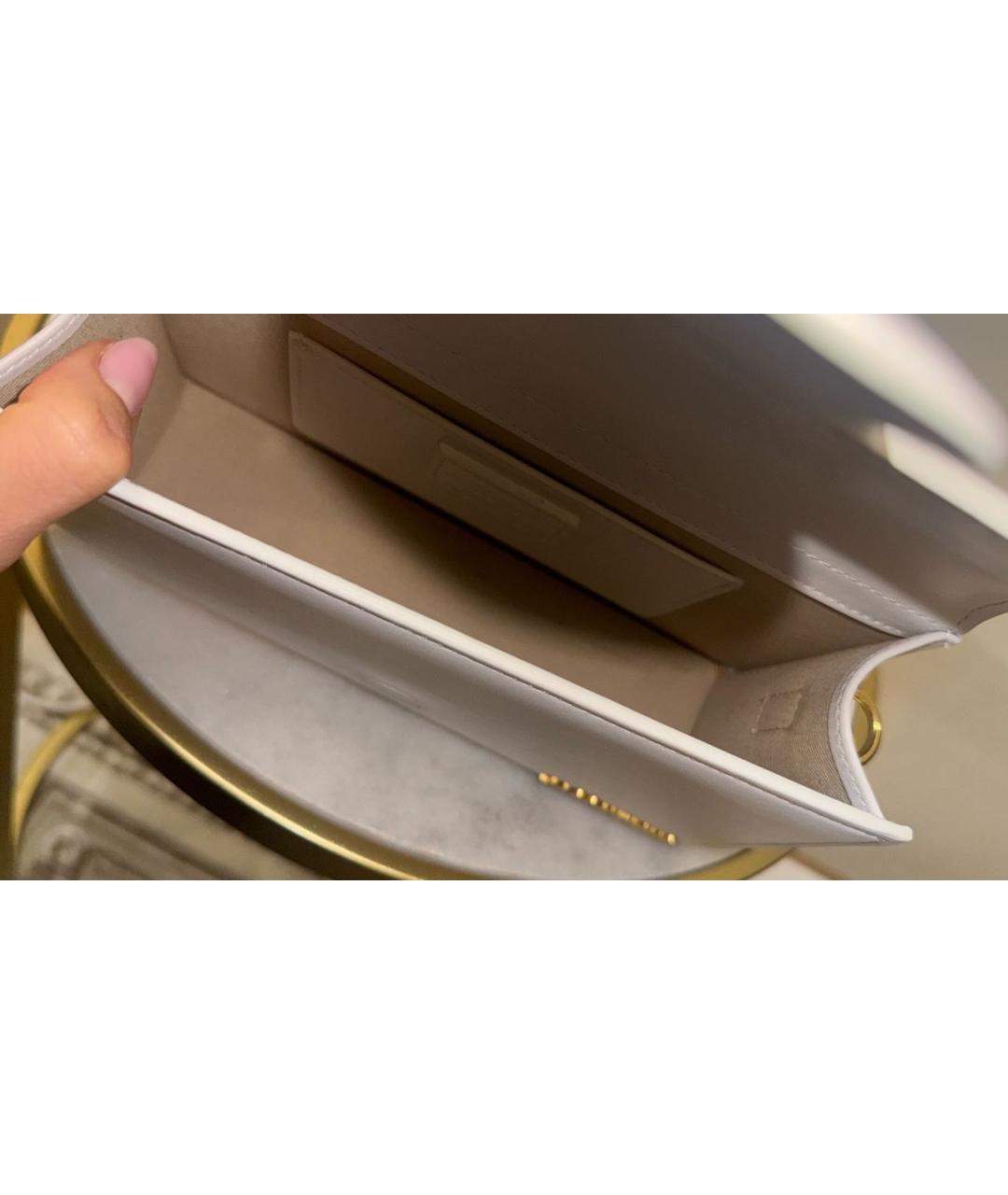 JACQUEMUS Белая кожаная сумка через плечо, фото 7