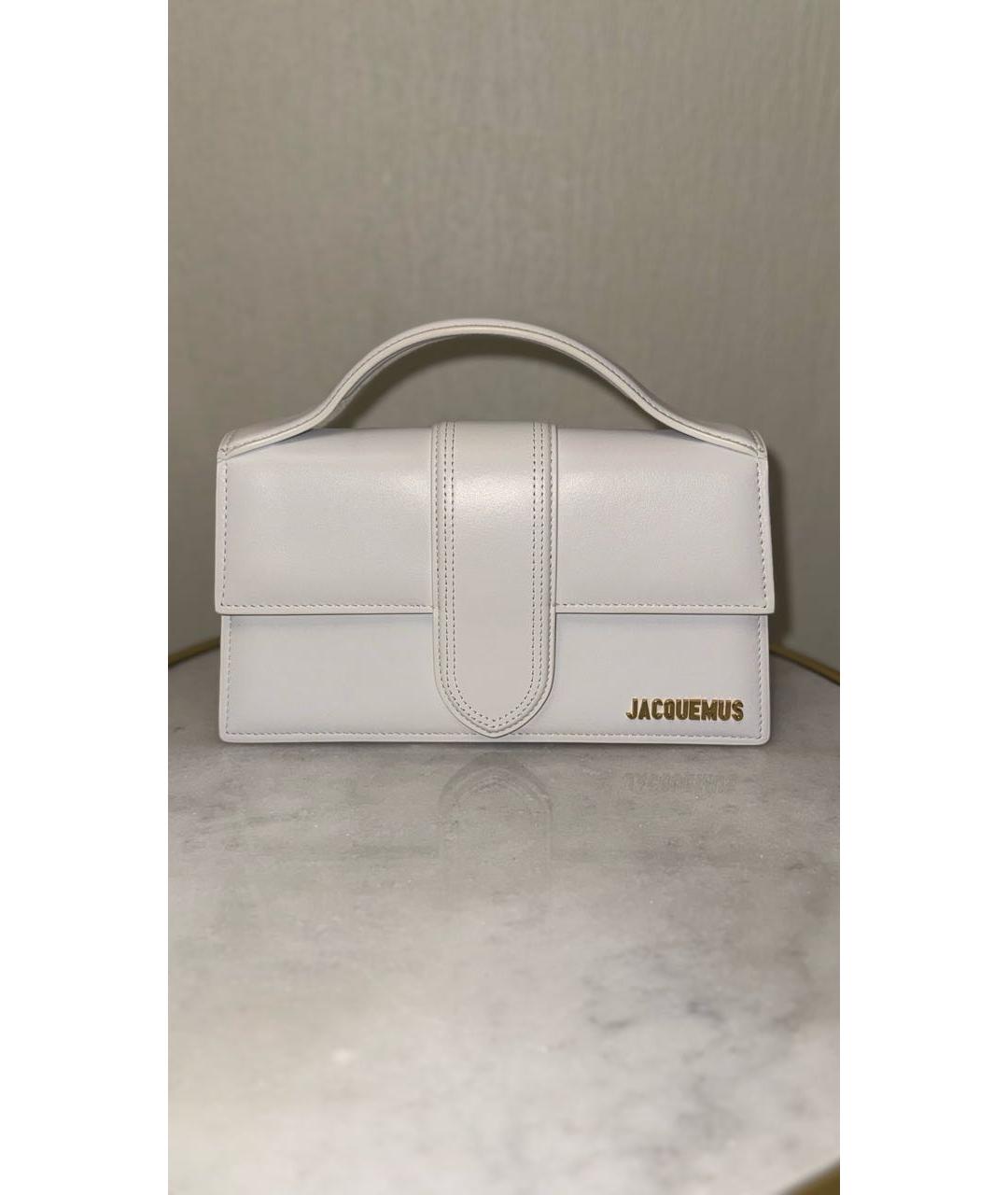 JACQUEMUS Белая кожаная сумка через плечо, фото 9