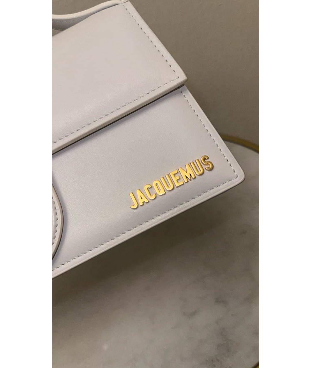 JACQUEMUS Белая кожаная сумка через плечо, фото 8