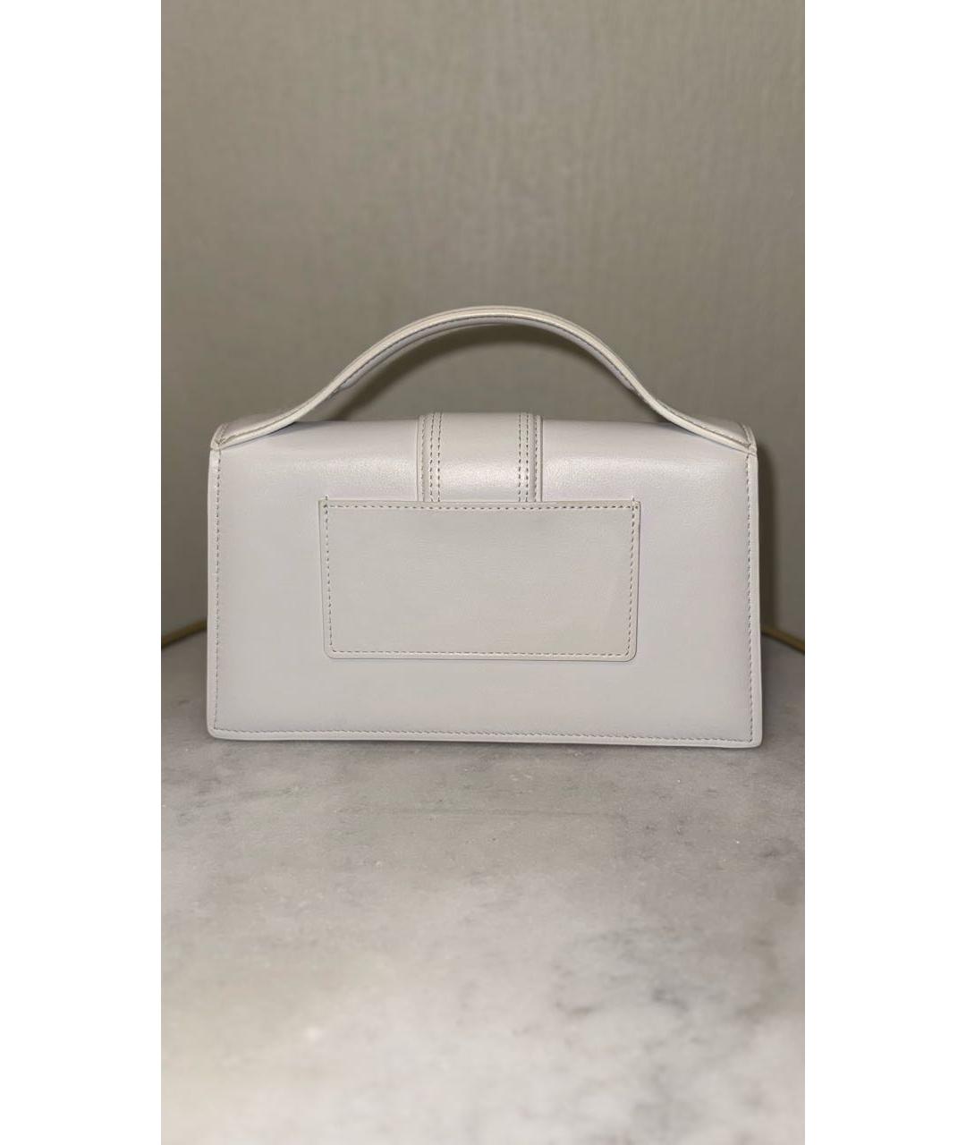 JACQUEMUS Белая кожаная сумка через плечо, фото 3