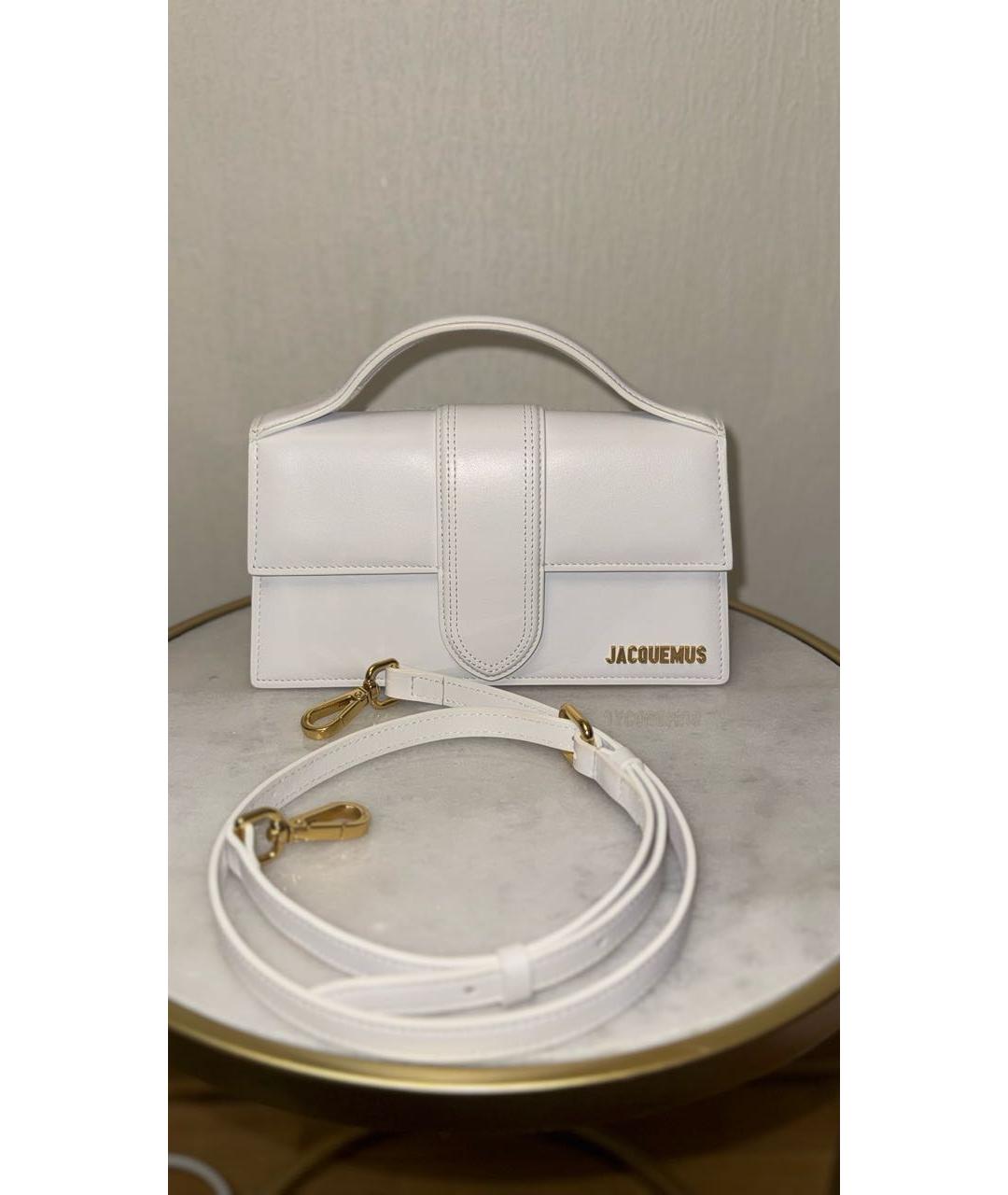 JACQUEMUS Белая кожаная сумка через плечо, фото 2