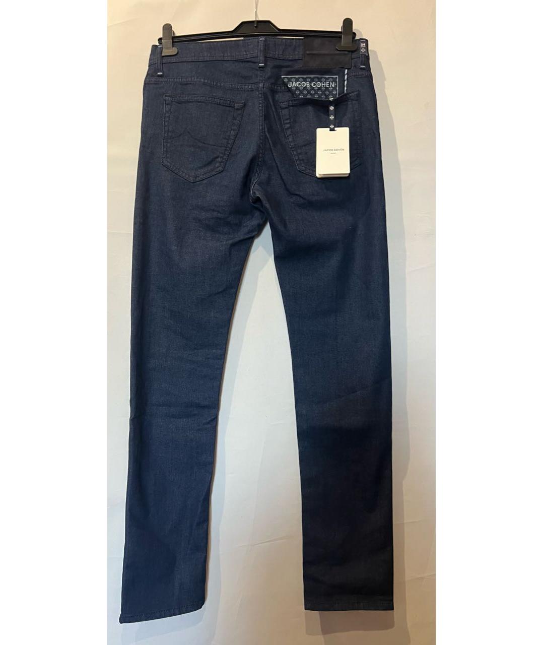 JACOB COHEN Темно-синие хлопко-эластановые прямые джинсы, фото 2