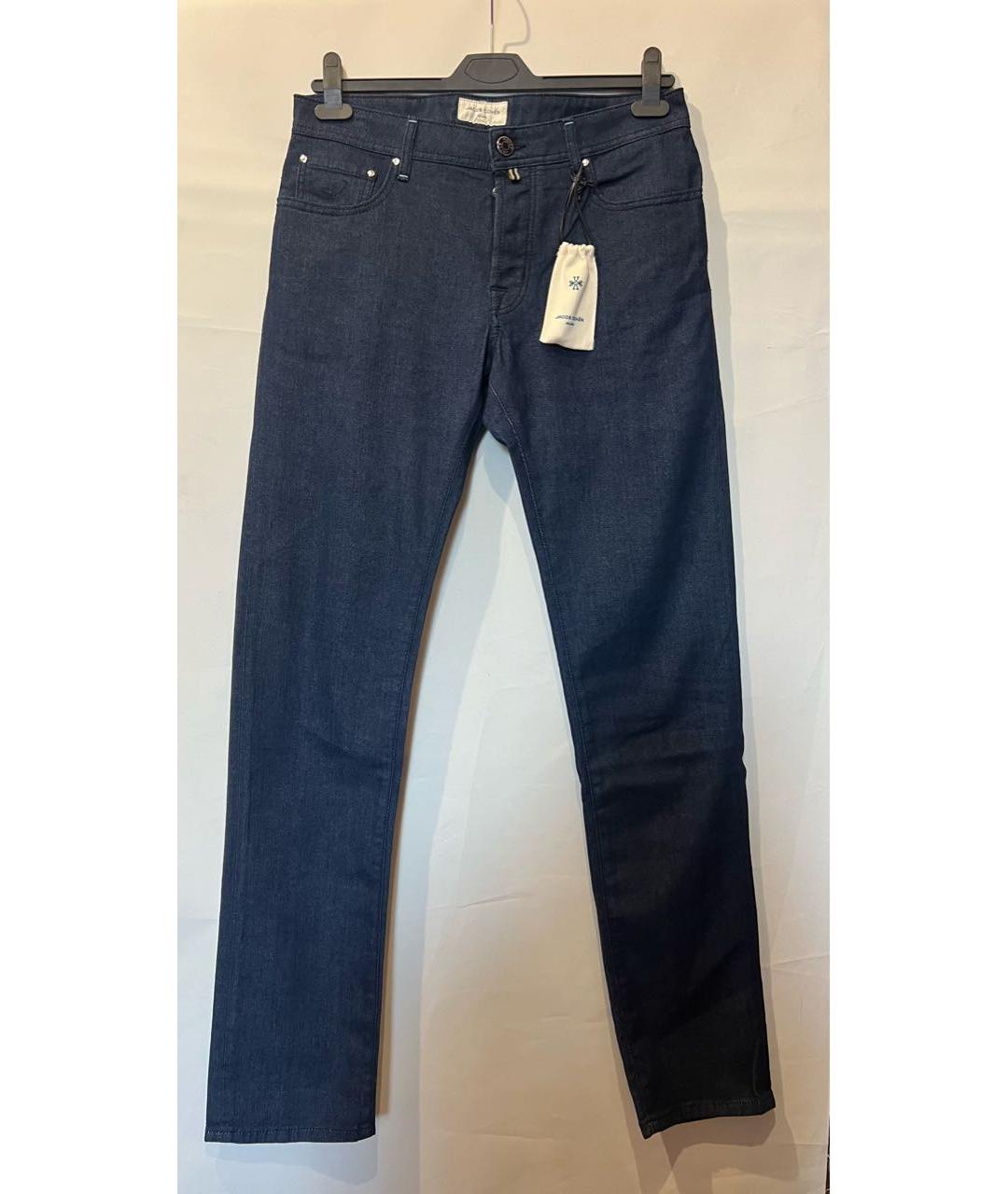 JACOB COHEN Темно-синие хлопко-эластановые прямые джинсы, фото 7