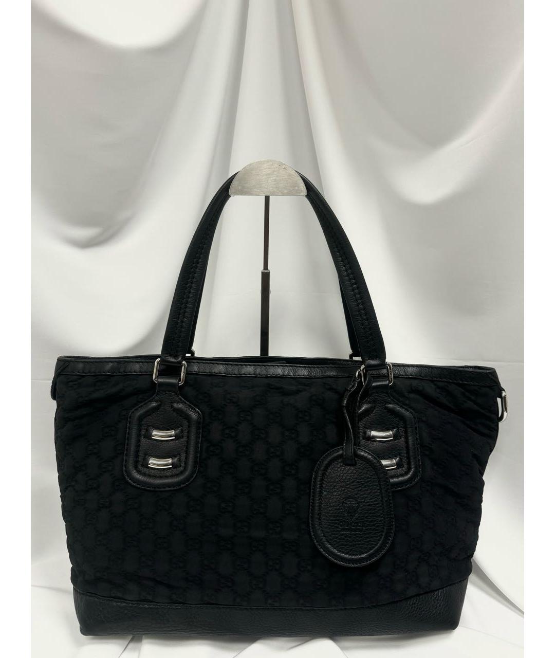 GUCCI Черная тканевая сумка тоут, фото 5