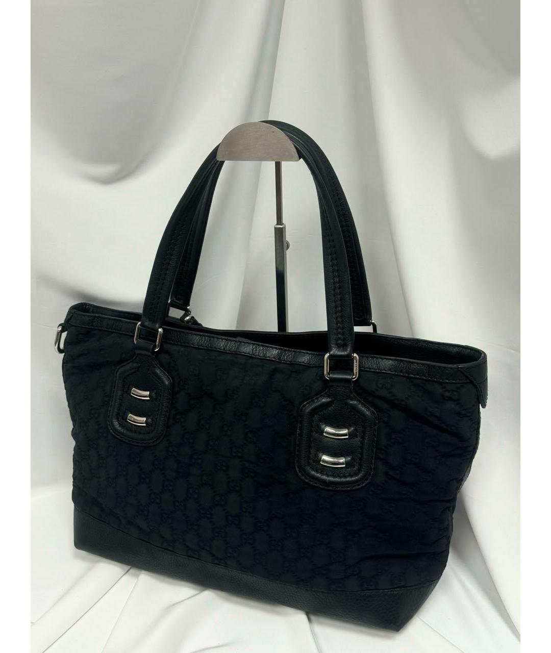 GUCCI Черная тканевая сумка тоут, фото 4