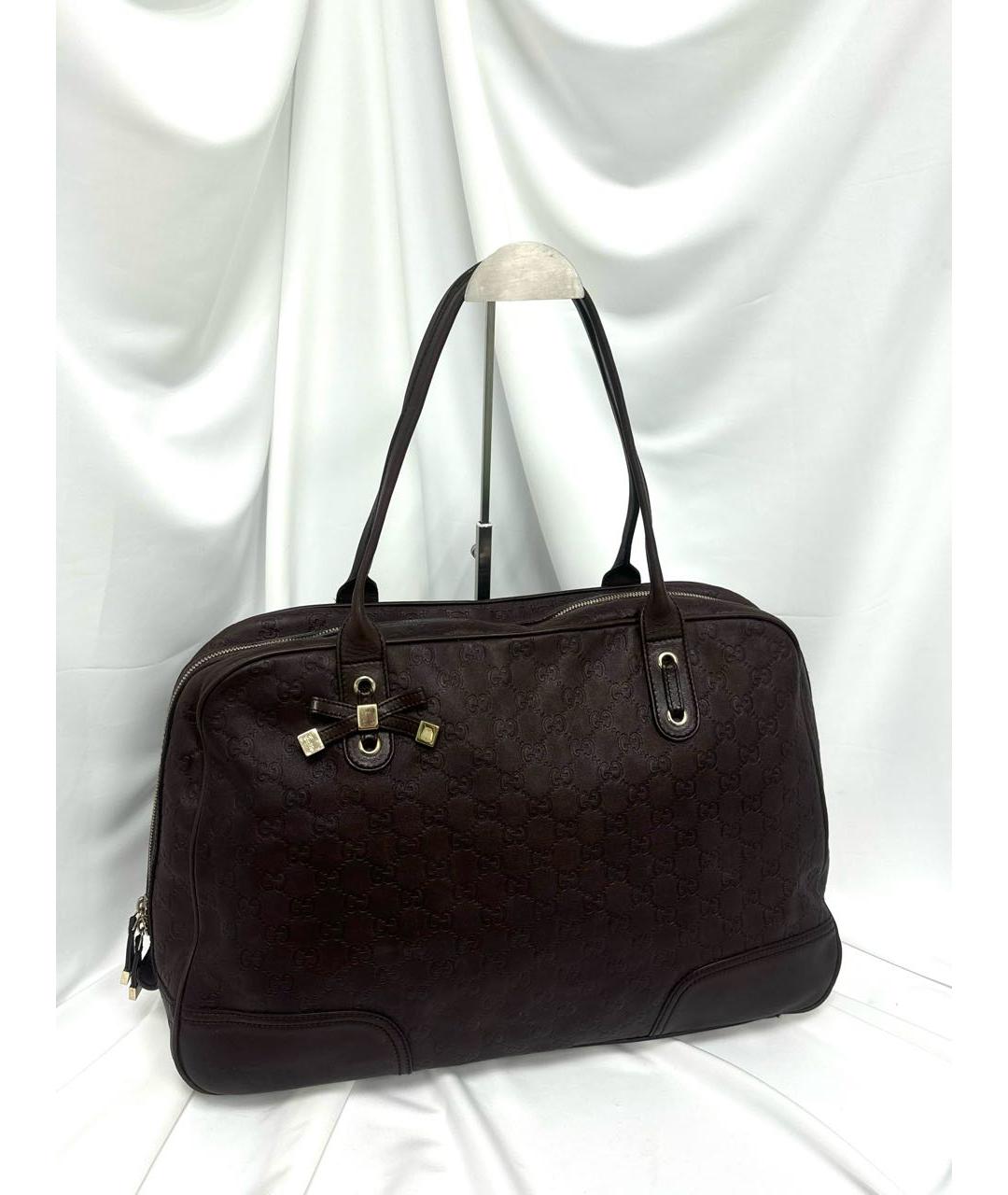 GUCCI Коричневая кожаная сумка тоут, фото 2