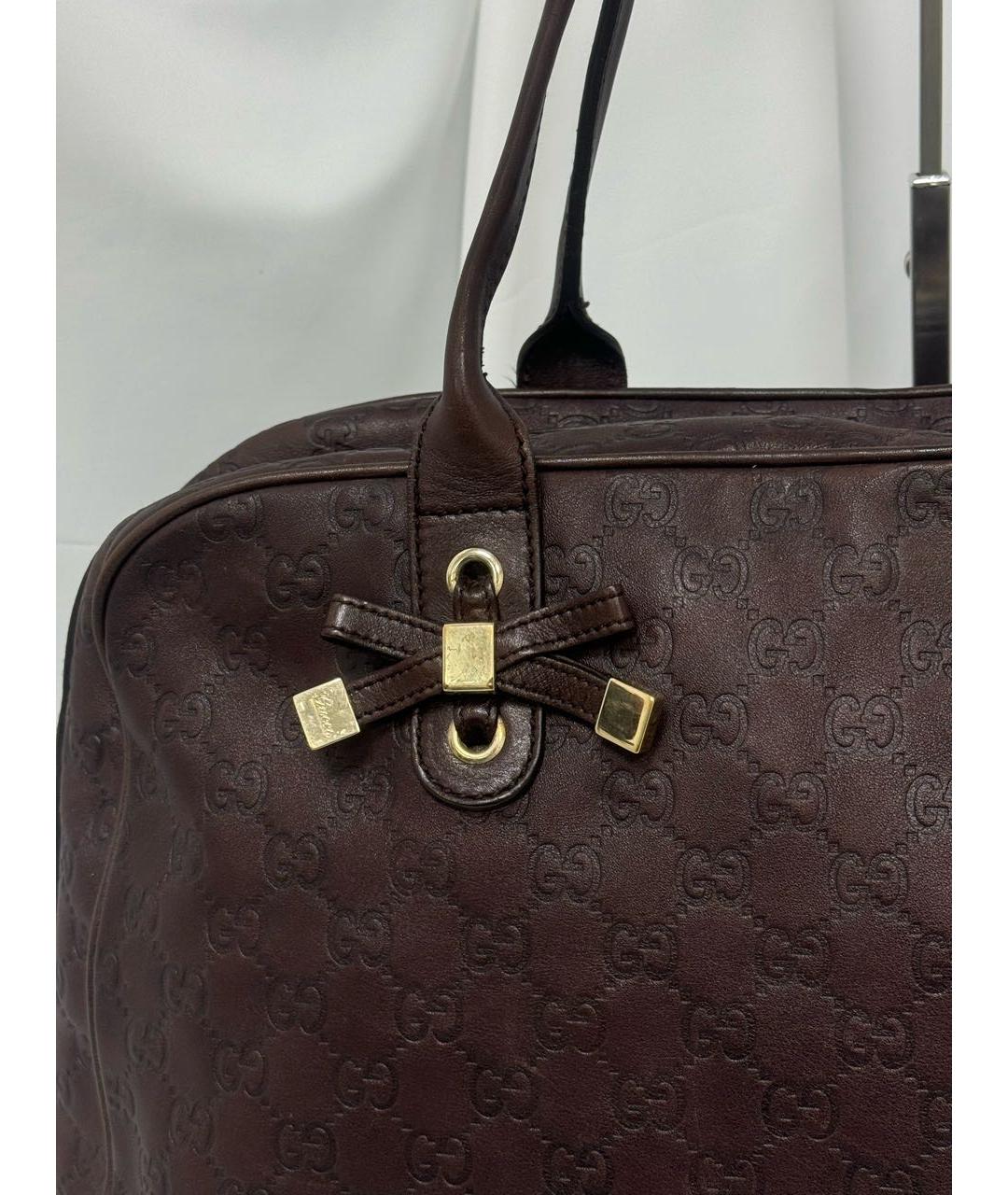 GUCCI Коричневая кожаная сумка тоут, фото 3