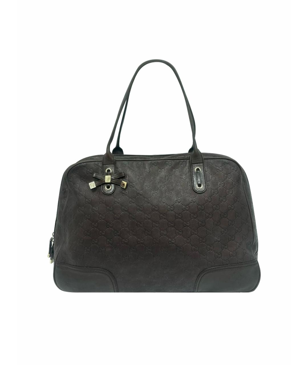 GUCCI Коричневая кожаная сумка тоут, фото 1