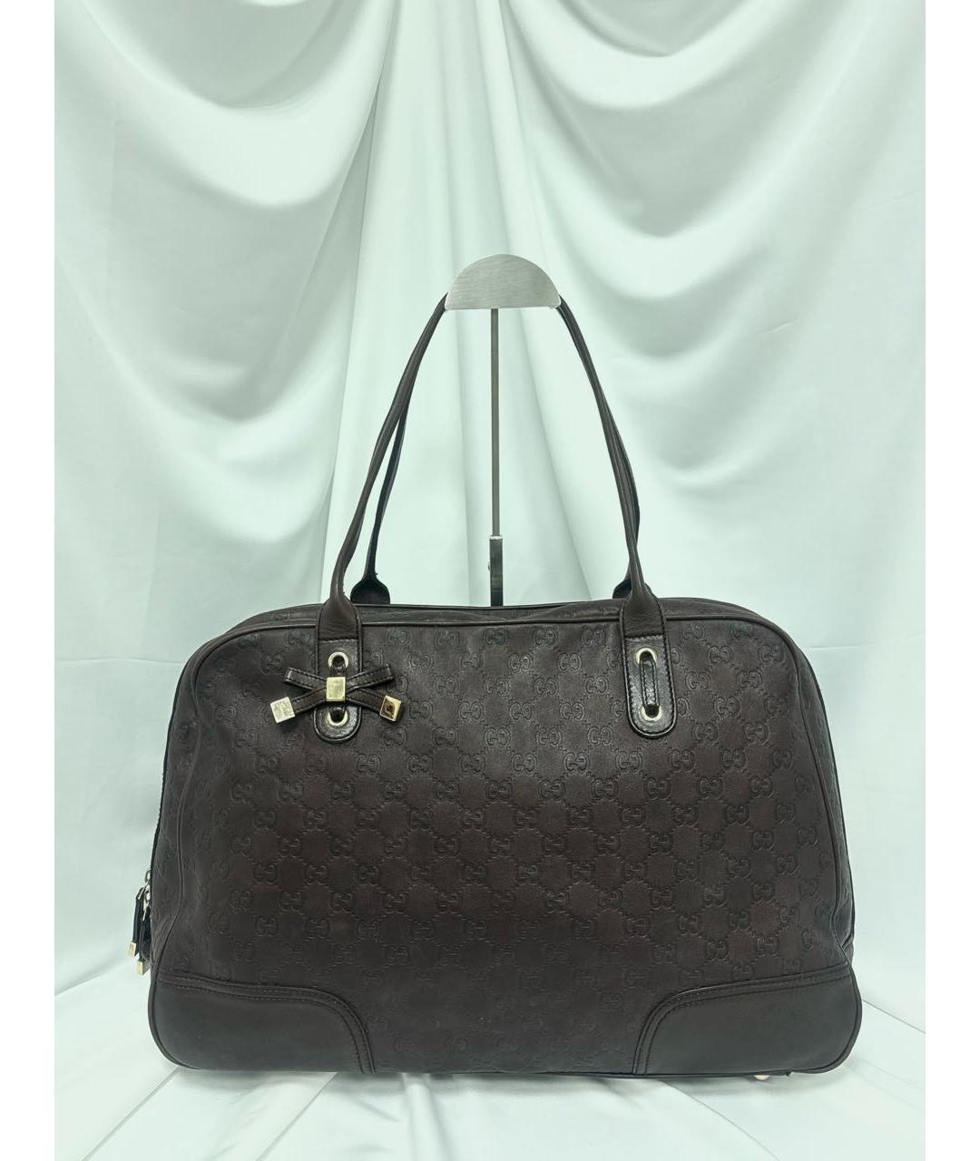 GUCCI Коричневая кожаная сумка тоут, фото 6