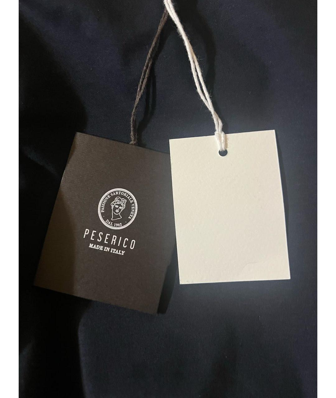 PESERICO Темно-синяя хлопко-эластановая футболка, фото 5