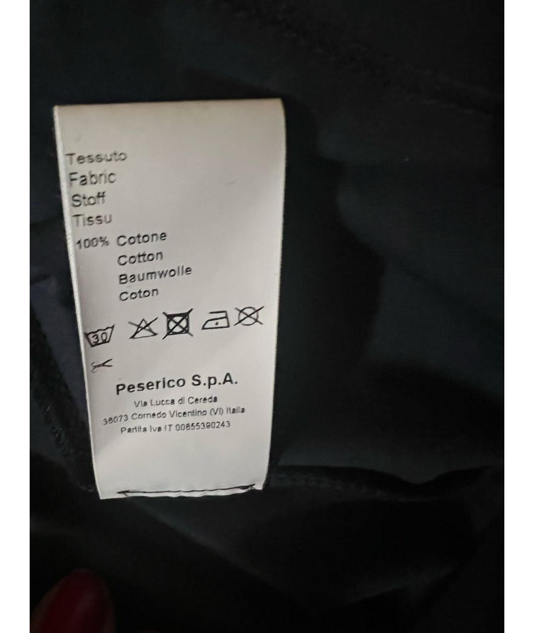 PESERICO Темно-синяя хлопко-эластановая футболка, фото 4