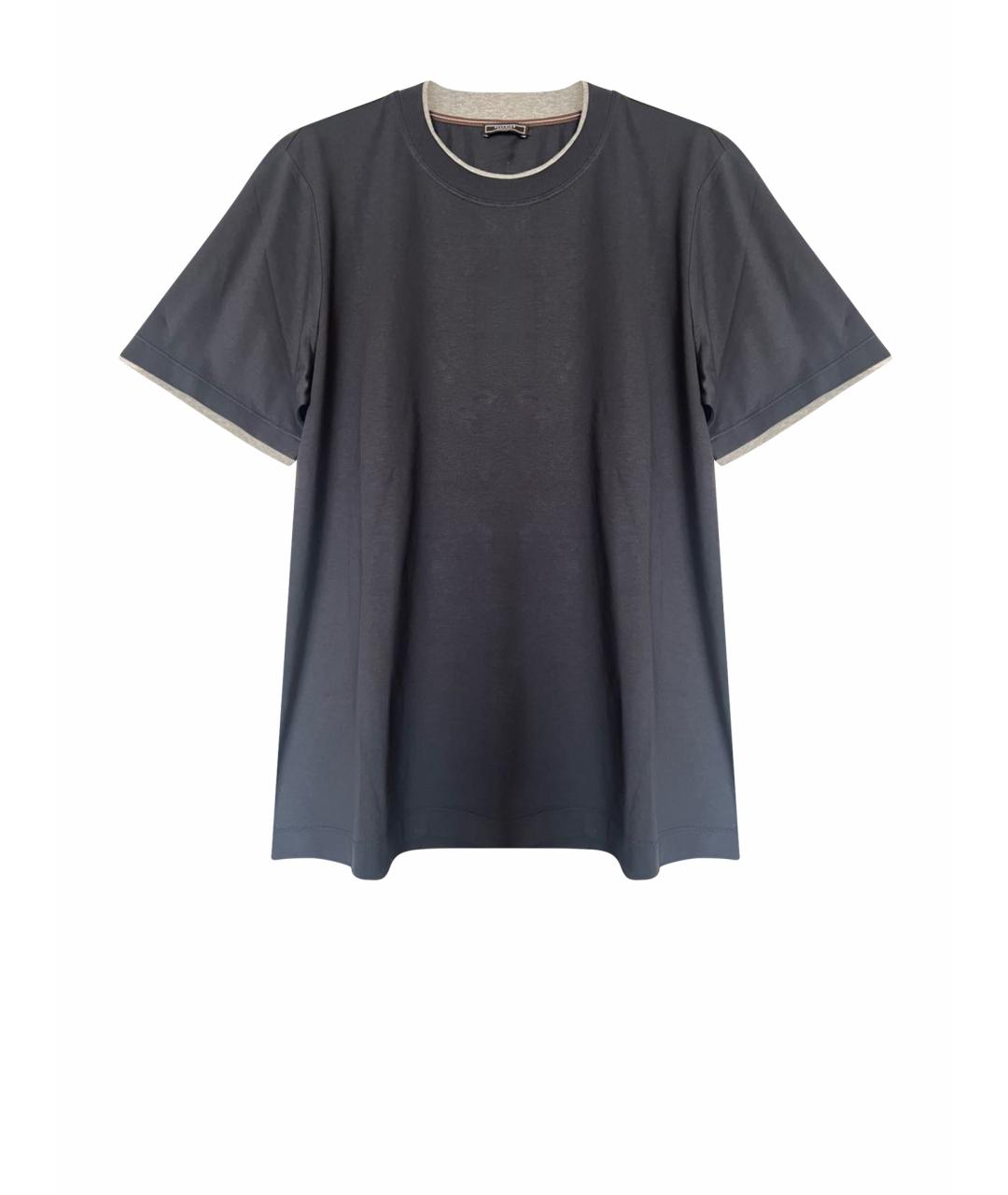 PESERICO Темно-синяя хлопко-эластановая футболка, фото 1