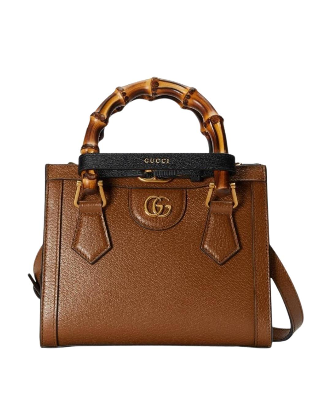 GUCCI Коричневая кожаная сумка через плечо, фото 1