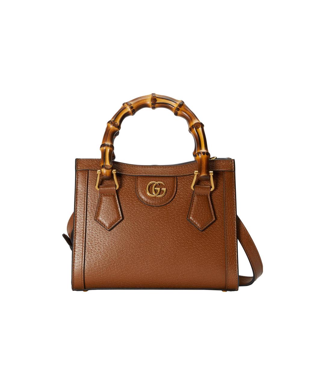 GUCCI Коричневая кожаная сумка через плечо, фото 2