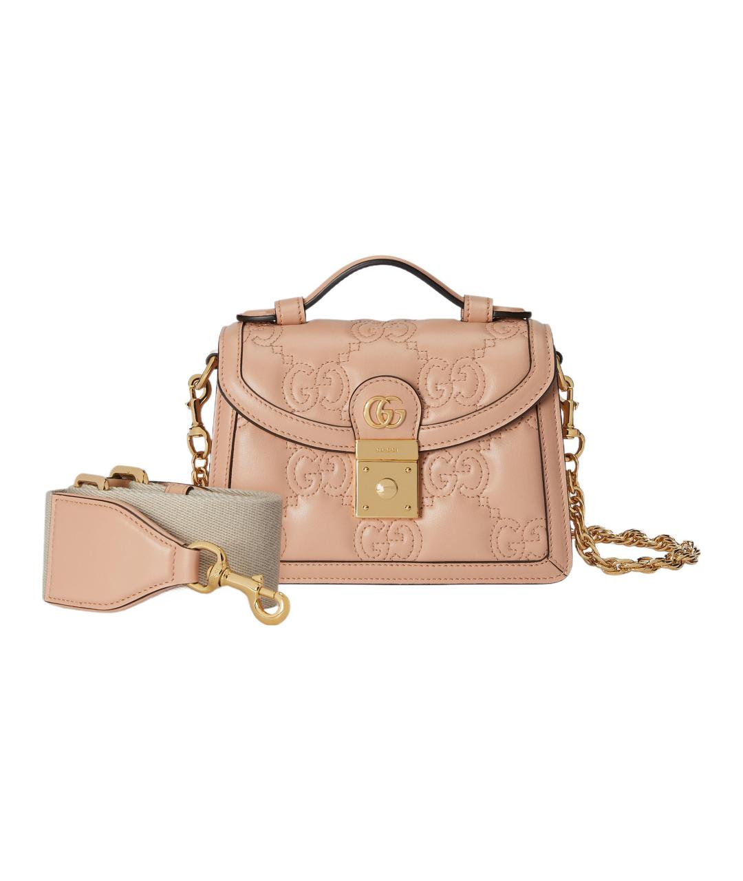 GUCCI Розовая кожаная сумка через плечо, фото 2