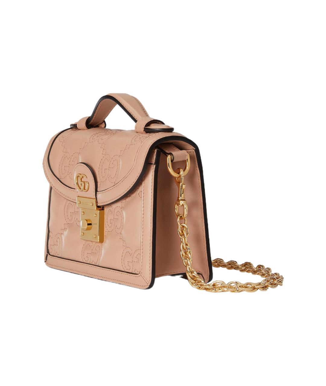 GUCCI Розовая кожаная сумка через плечо, фото 3