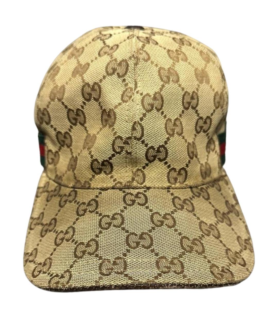 GUCCI Бежевая хлопковая кепка/бейсболка, фото 1