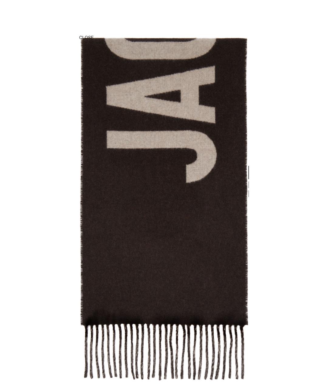 JACQUEMUS Коричневый шерстяной шарф, фото 1