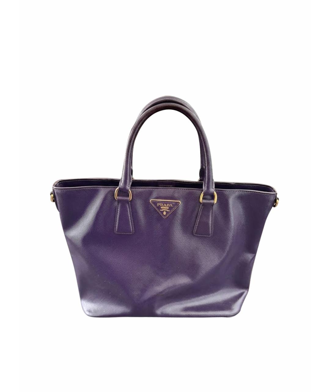 PRADA Фиолетовая сумка с короткими ручками из лакированной кожи, фото 1