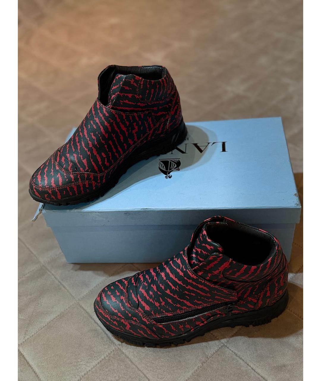 LANVIN Мульти кожаные высокие кроссовки / кеды, фото 3