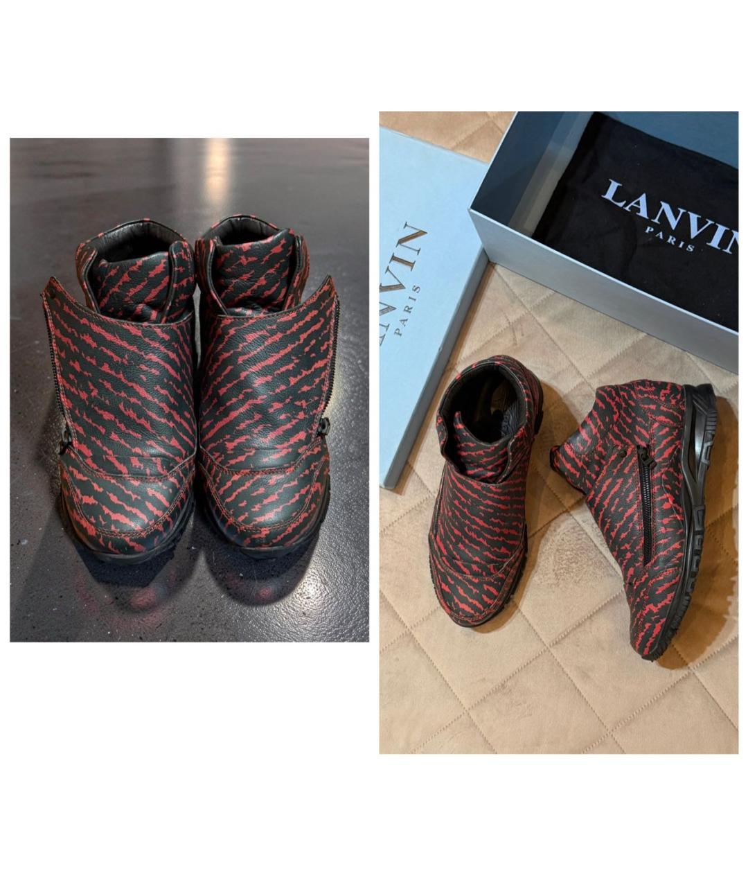 LANVIN Мульти кожаные высокие кроссовки / кеды, фото 2