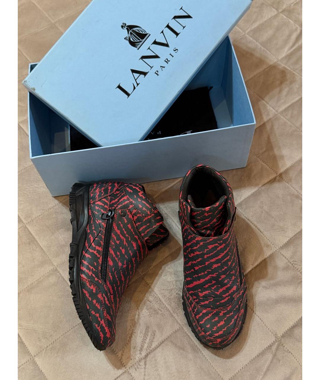 LANVIN Мульти кожаные высокие кроссовки / кеды, фото 7