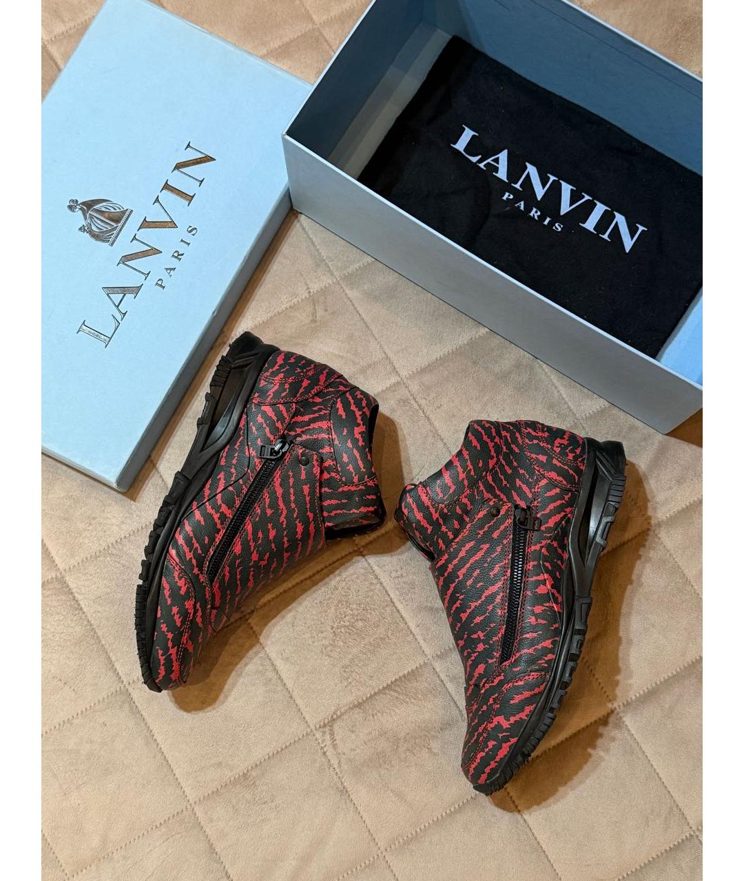 LANVIN Мульти кожаные высокие кроссовки / кеды, фото 6