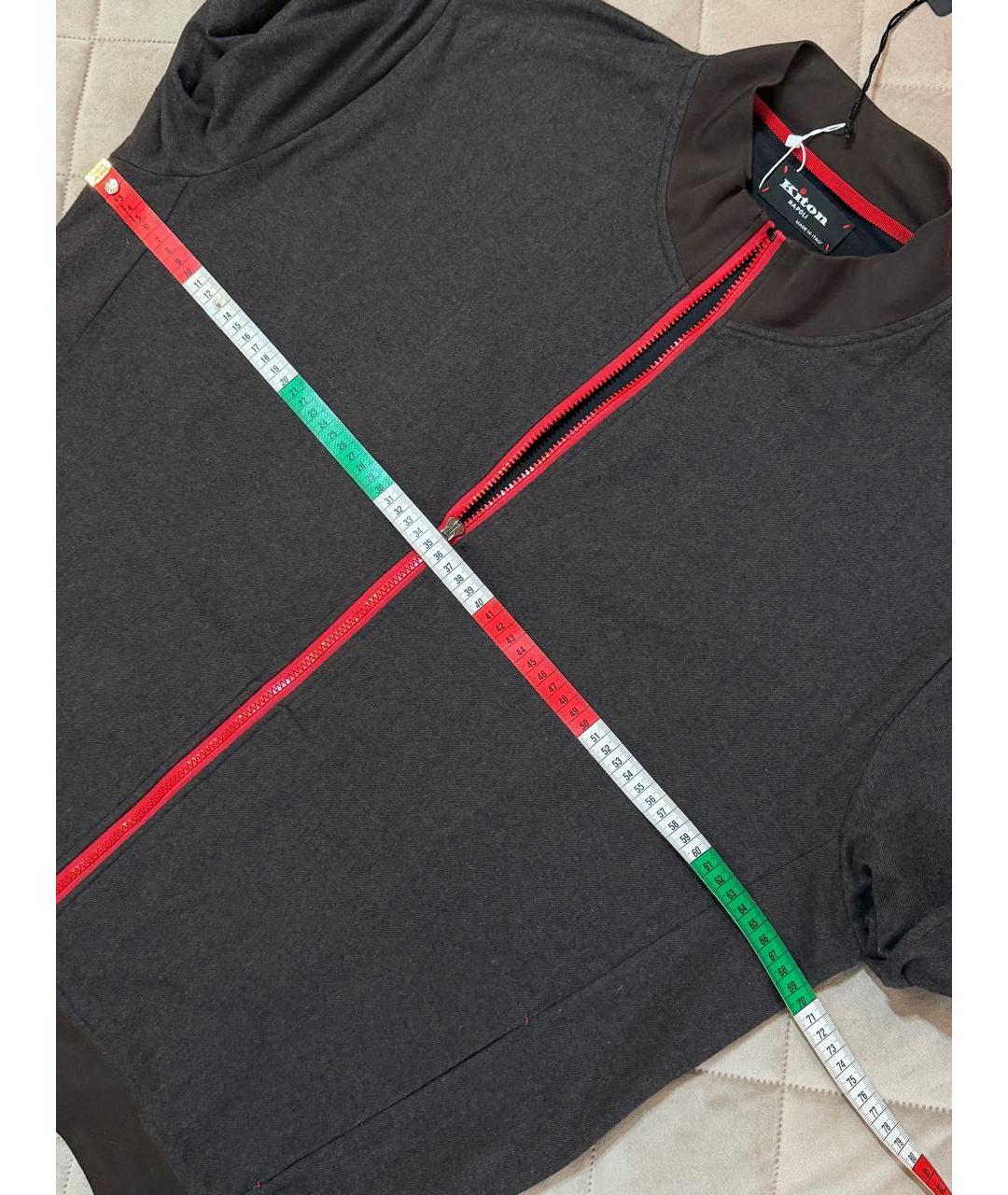 KITON Коричневая хлопко-эластановая куртка, фото 7