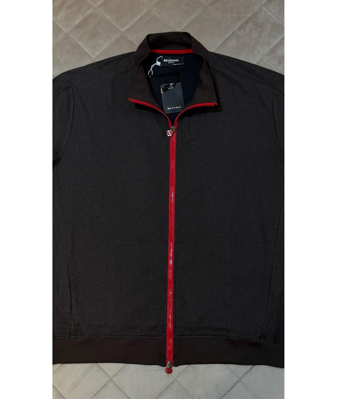 KITON Коричневая хлопко-эластановая куртка, фото 6