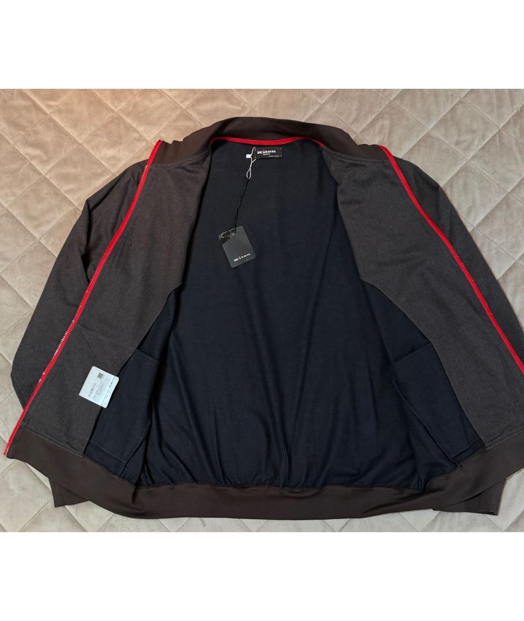 KITON Коричневая хлопко-эластановая куртка, фото 4