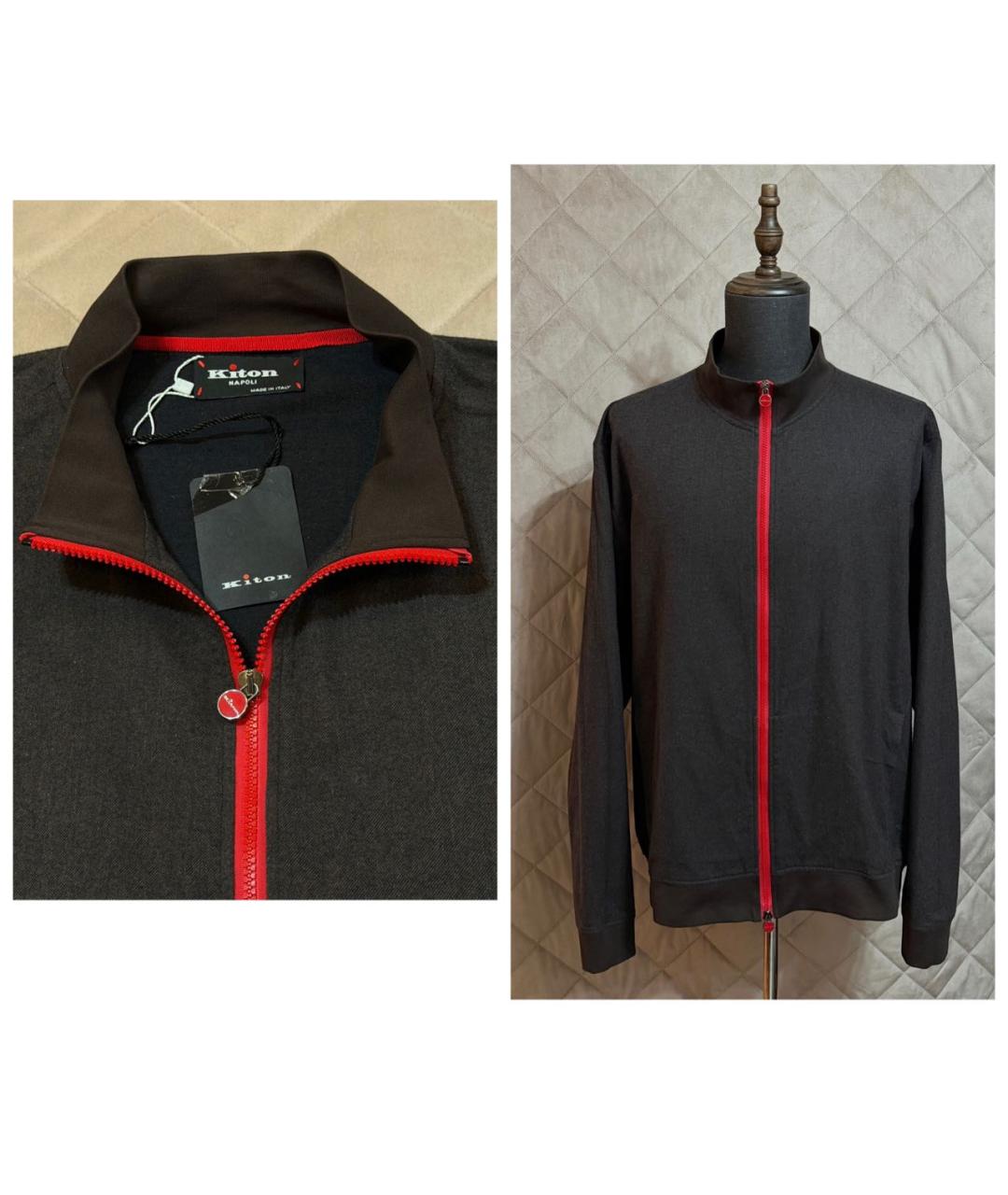 KITON Коричневая хлопко-эластановая куртка, фото 2