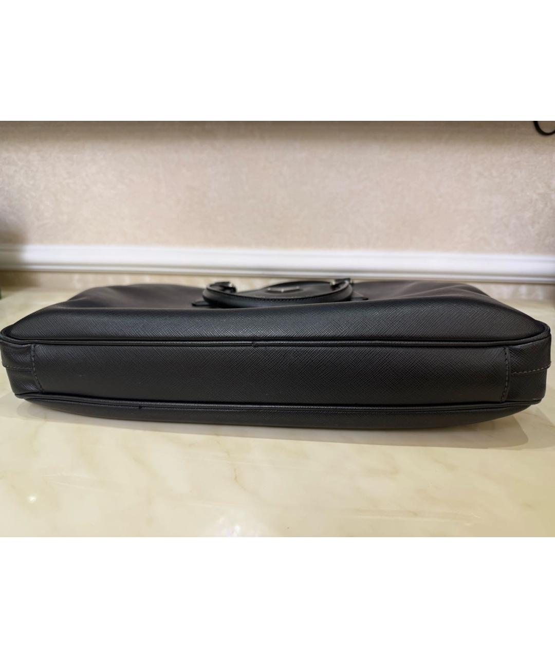 PRADA Черный кожаный портфель, фото 7