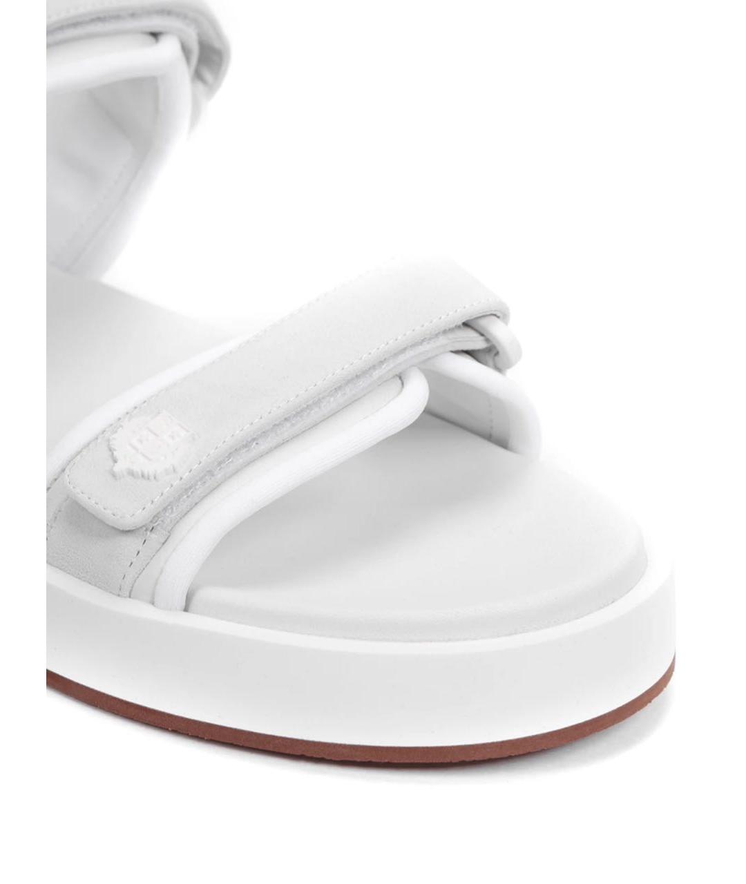 LORO PIANA Белые замшевые сандалии, фото 5