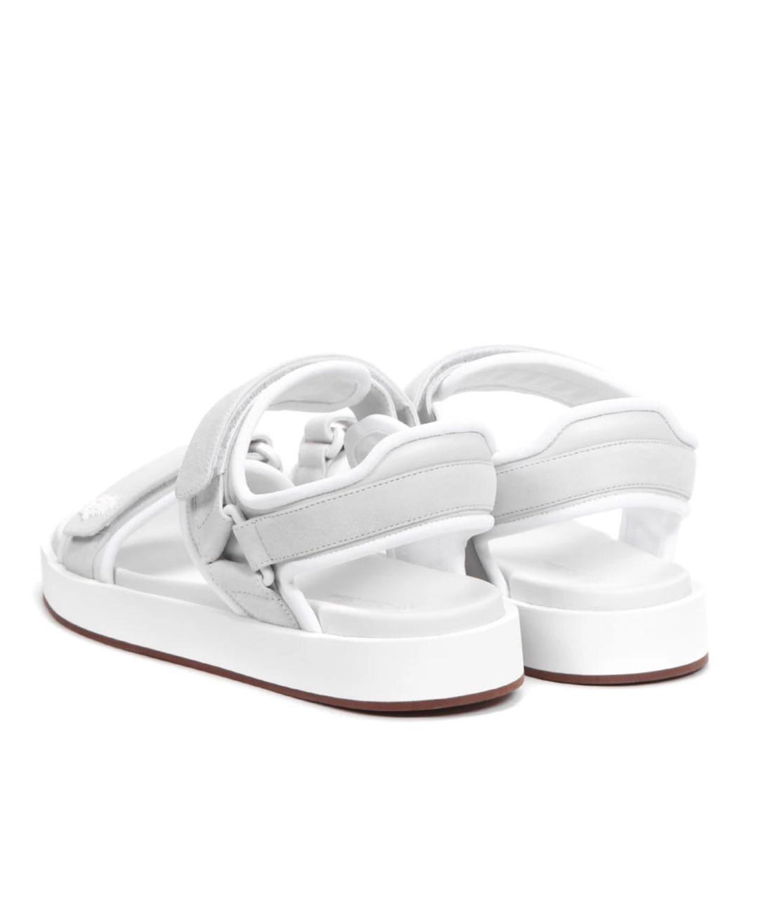 LORO PIANA Белые замшевые сандалии, фото 4