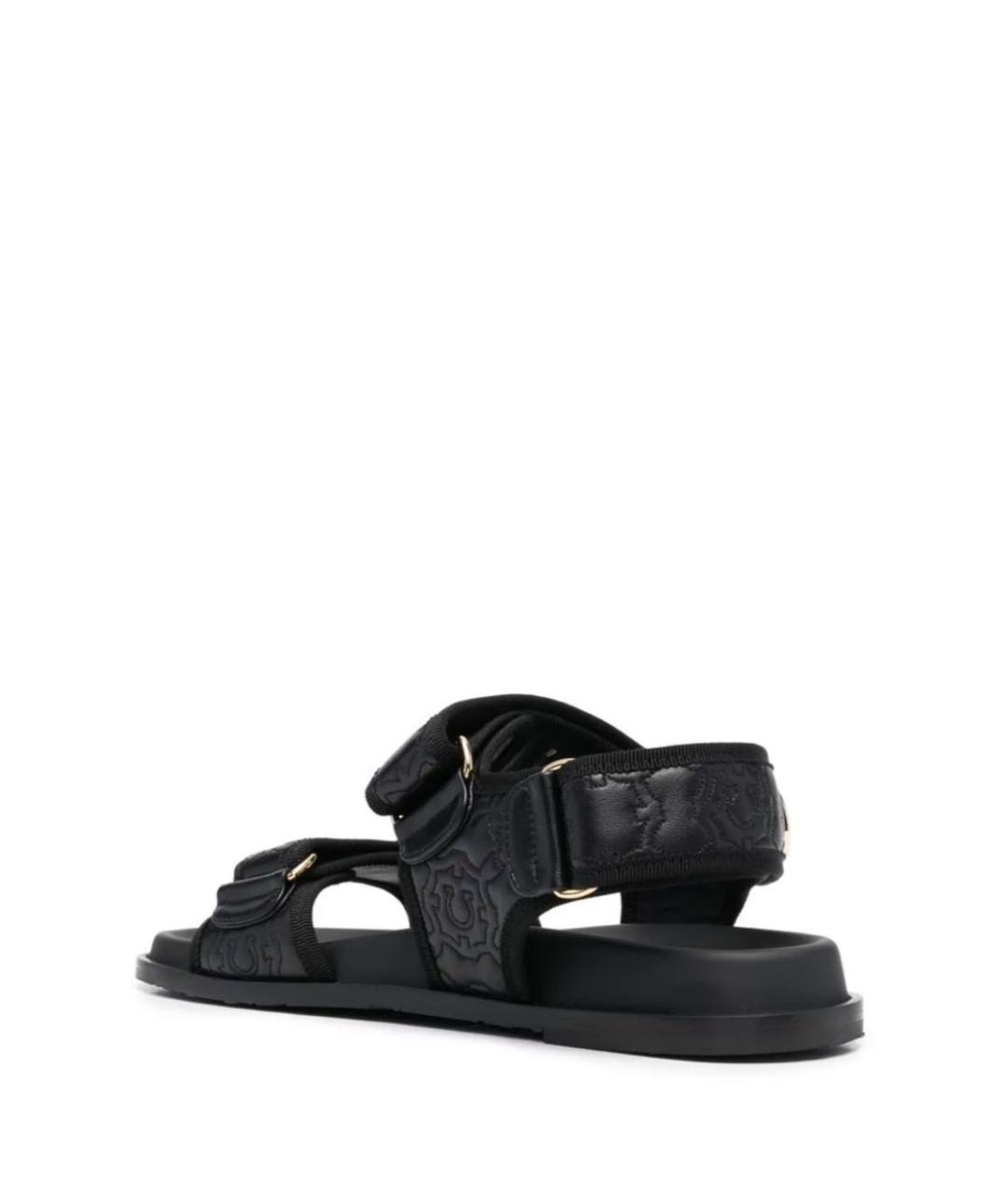 FERRAGAMO Черные кожаные сандалии, фото 3