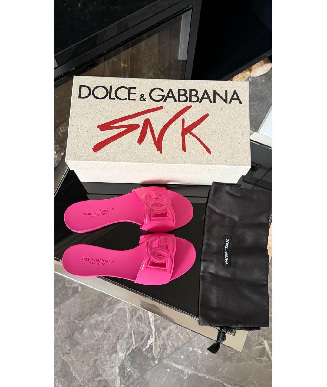 DOLCE&GABBANA Розовые шлепанцы, фото 5