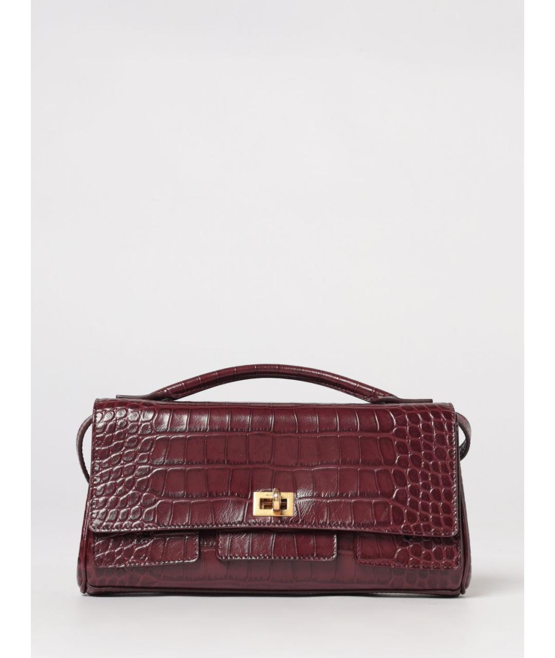 BALENCIAGA Бордовая сумка через плечо из лакированной кожи, фото 5