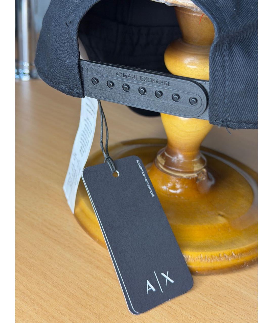 ARMANI EXCHANGE Черная хлопковая кепка/бейсболка, фото 4